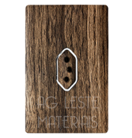 Conjunto Tomada Vertical 20A - Novara Especiais Carvalho 